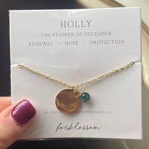 December birth flower and stone necklace